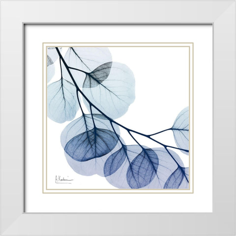 Blue Eucalyptus 2 White Modern Wood Framed Art Print with Double Matting by Koetsier, Albert