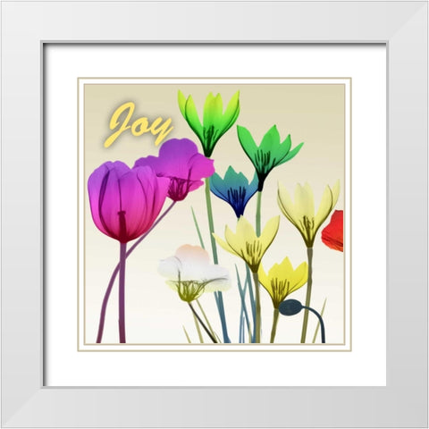 Floral Calm Pop Joy White Modern Wood Framed Art Print with Double Matting by Koetsier, Albert