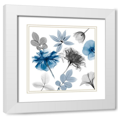 Floral Collage 3 White Modern Wood Framed Art Print with Double Matting by Koetsier, Albert