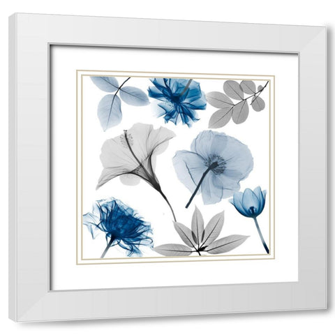 Floral Collage 4 White Modern Wood Framed Art Print with Double Matting by Koetsier, Albert