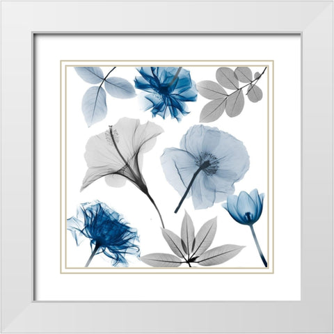 Floral Collage 4 White Modern Wood Framed Art Print with Double Matting by Koetsier, Albert