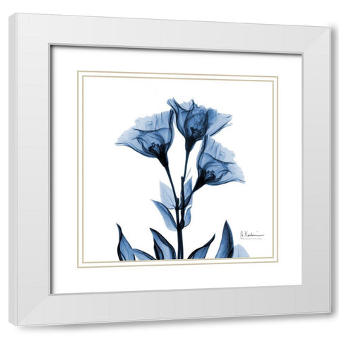 Indigo Gentian White Modern Wood Framed Art Print with Double Matting by Koetsier, Albert