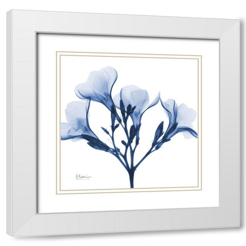 Indigo Oleander White Modern Wood Framed Art Print with Double Matting by Koetsier, Albert