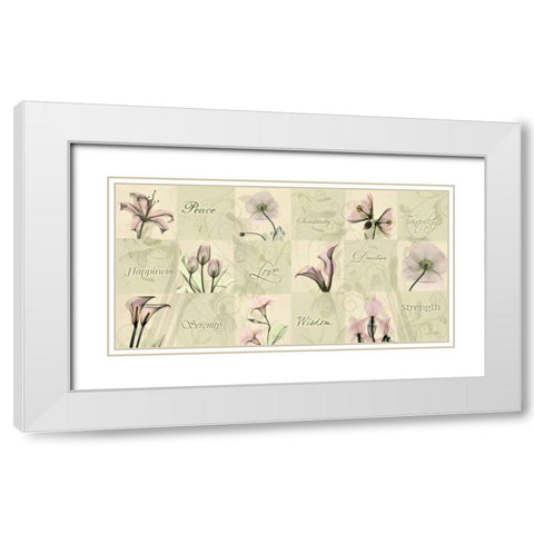 Blushing Buds White Modern Wood Framed Art Print with Double Matting by Koetsier, Albert