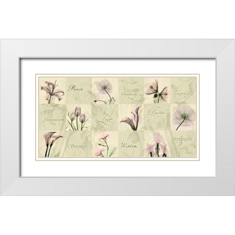 Blushing Buds White Modern Wood Framed Art Print with Double Matting by Koetsier, Albert