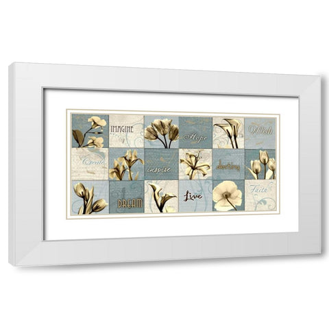 Flower Patch White Modern Wood Framed Art Print with Double Matting by Koetsier, Albert