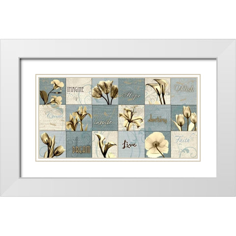 Flower Patch White Modern Wood Framed Art Print with Double Matting by Koetsier, Albert