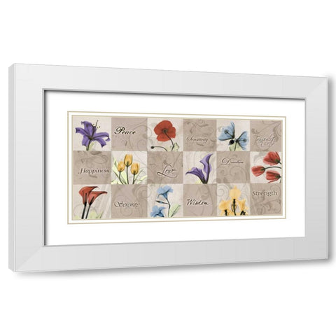 Autumn Blooms White Modern Wood Framed Art Print with Double Matting by Koetsier, Albert