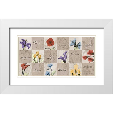 Autumn Blooms White Modern Wood Framed Art Print with Double Matting by Koetsier, Albert