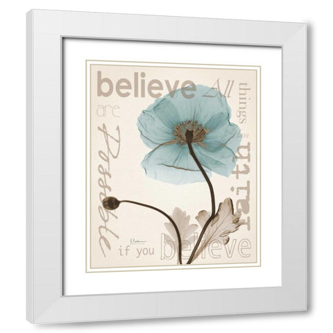 Believe Poppy White Modern Wood Framed Art Print with Double Matting by Koetsier, Albert