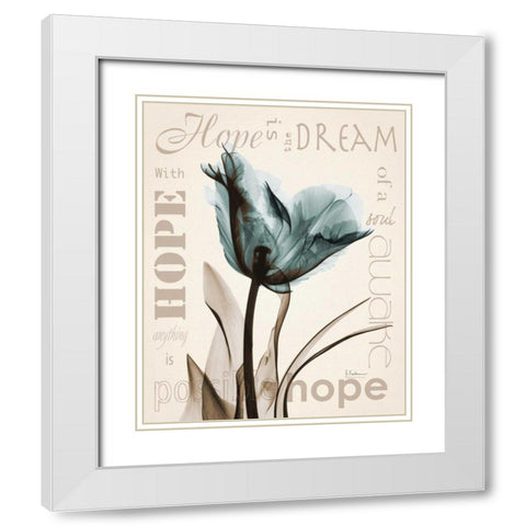 Hope Tulip White Modern Wood Framed Art Print with Double Matting by Koetsier, Albert