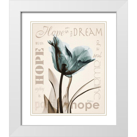 Hope Tulip White Modern Wood Framed Art Print with Double Matting by Koetsier, Albert