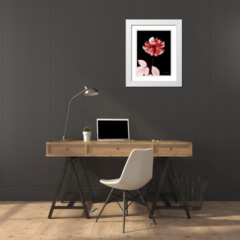 Rose 29 White Modern Wood Framed Art Print with Double Matting by Koetsier, Albert