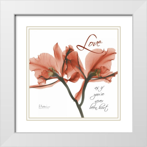 Royal Red Orchid - Love White Modern Wood Framed Art Print with Double Matting by Koetsier, Albert