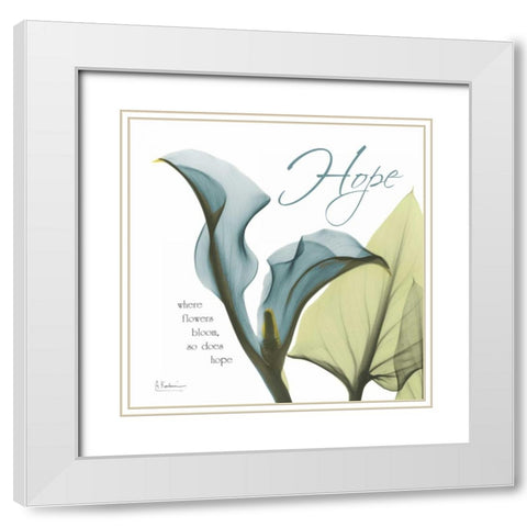 Calla Hope White Modern Wood Framed Art Print with Double Matting by Koetsier, Albert