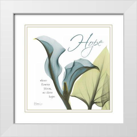 Calla Hope White Modern Wood Framed Art Print with Double Matting by Koetsier, Albert