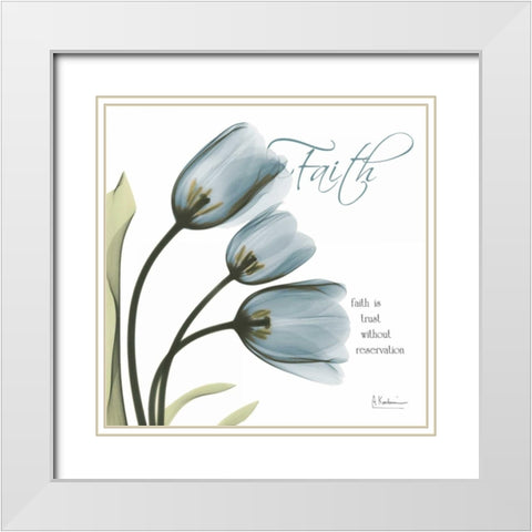 Tulips Faith White Modern Wood Framed Art Print with Double Matting by Koetsier, Albert