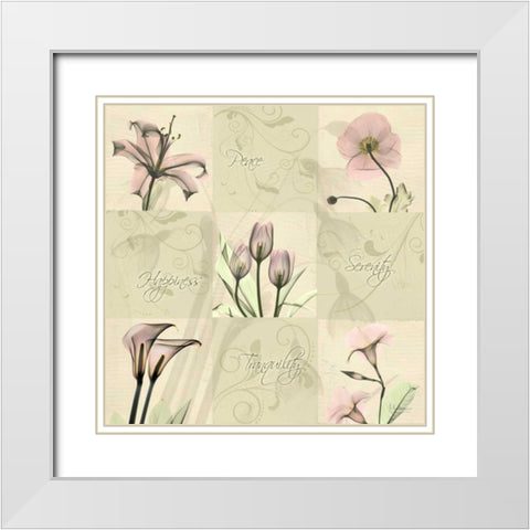 Spring Squares 1 White Modern Wood Framed Art Print with Double Matting by Koetsier, Albert