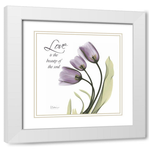 Love is the beauty White Modern Wood Framed Art Print with Double Matting by Koetsier, Albert