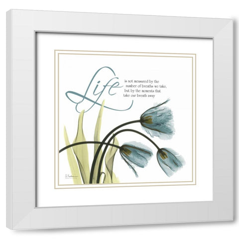 Swaying Tulips  Blue - Life White Modern Wood Framed Art Print with Double Matting by Koetsier, Albert