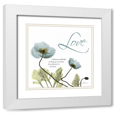 Swaying Poppies  Blue - Life White Modern Wood Framed Art Print with Double Matting by Koetsier, Albert