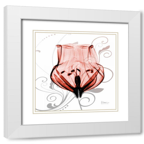 Dancing Tulip in Red White Modern Wood Framed Art Print with Double Matting by Koetsier, Albert
