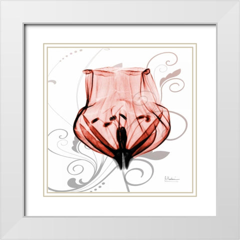 Dancing Tulip in Red White Modern Wood Framed Art Print with Double Matting by Koetsier, Albert