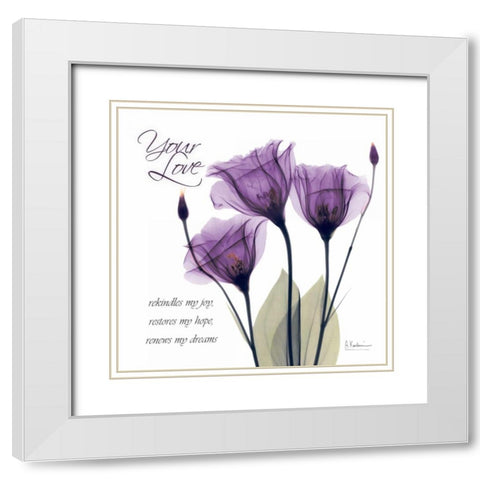 Your Love - Purple Tulip White Modern Wood Framed Art Print with Double Matting by Koetsier, Albert