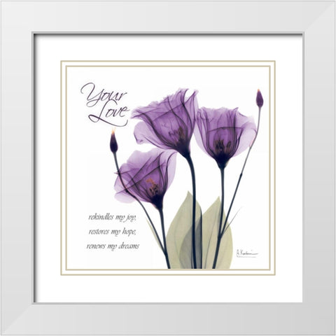 Your Love - Purple Tulip White Modern Wood Framed Art Print with Double Matting by Koetsier, Albert