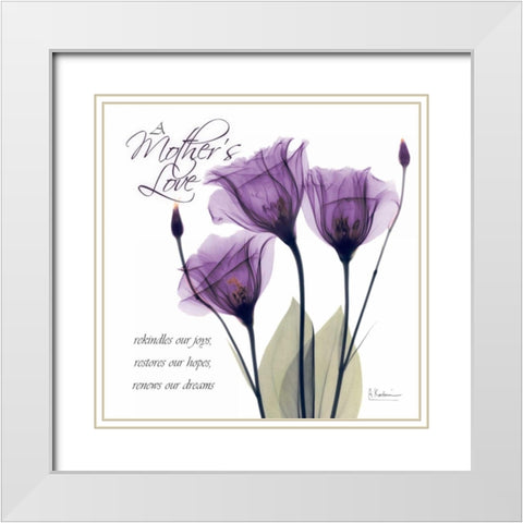 Mothers - Purple Tulips White Modern Wood Framed Art Print with Double Matting by Koetsier, Albert