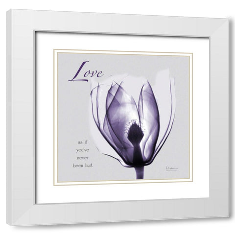 Plum Magnolia Love White Modern Wood Framed Art Print with Double Matting by Koetsier, Albert