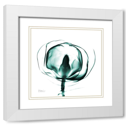 Gracious Green Bulb White Modern Wood Framed Art Print with Double Matting by Koetsier, Albert