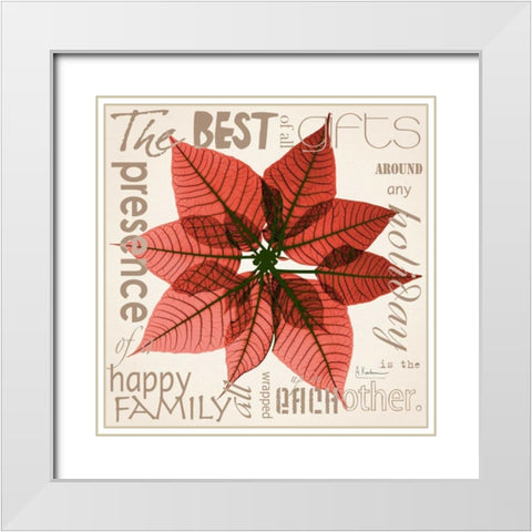 Poinsettia White Modern Wood Framed Art Print with Double Matting by Koetsier, Albert