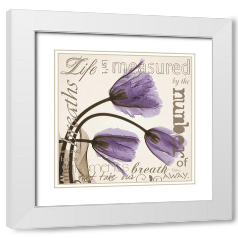 life Tulips White Modern Wood Framed Art Print with Double Matting by Koetsier, Albert