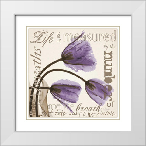 life Tulips White Modern Wood Framed Art Print with Double Matting by Koetsier, Albert