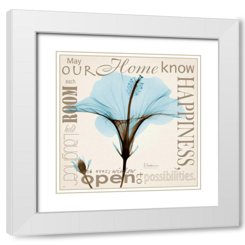 Hibiscus Home White Modern Wood Framed Art Print with Double Matting by Koetsier, Albert