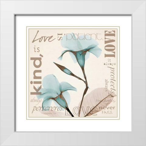 Love - Blue Beauties White Modern Wood Framed Art Print with Double Matting by Koetsier, Albert