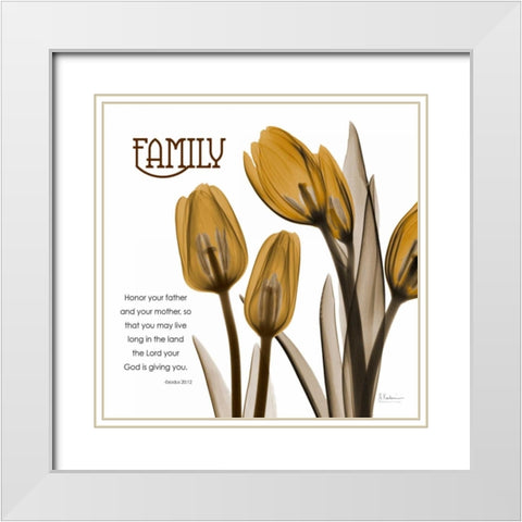 TulipsFamily White Modern Wood Framed Art Print with Double Matting by Koetsier, Albert