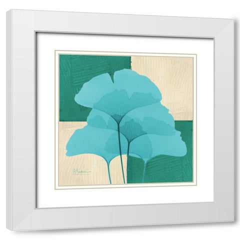 Gingko E162 White Modern Wood Framed Art Print with Double Matting by Koetsier, Albert