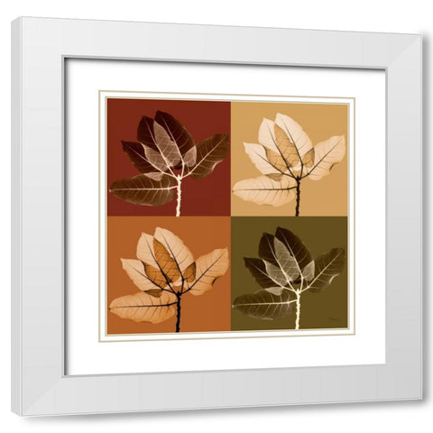 Harvest Leaves 1 White Modern Wood Framed Art Print with Double Matting by Koetsier, Albert