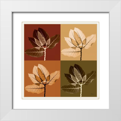 Harvest Leaves 1 White Modern Wood Framed Art Print with Double Matting by Koetsier, Albert