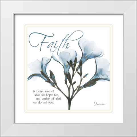 Faith Oleander White Modern Wood Framed Art Print with Double Matting by Koetsier, Albert