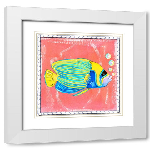Beach Front Fish White Modern Wood Framed Art Print with Double Matting by Ormsby, Anne