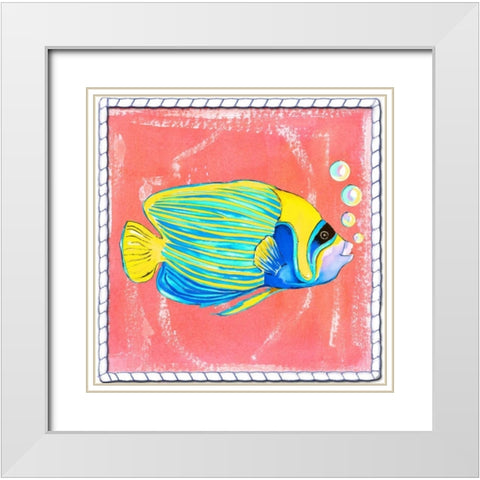 Beach Front Fish White Modern Wood Framed Art Print with Double Matting by Ormsby, Anne