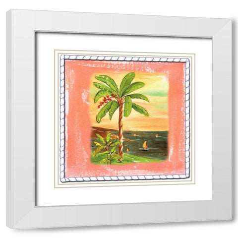 Beach-Front Banana Tree White Modern Wood Framed Art Print with Double Matting by Ormsby, Anne