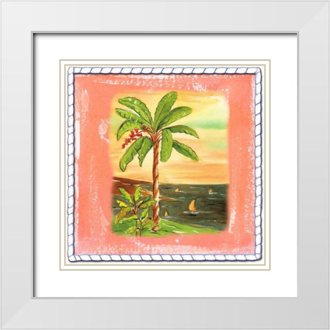 Beach-Front Banana Tree White Modern Wood Framed Art Print with Double Matting by Ormsby, Anne