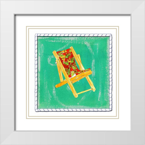 Beach Chair White Modern Wood Framed Art Print with Double Matting by Ormsby, Anne