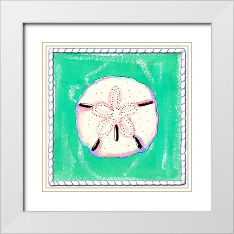 Beach Sandollar White Modern Wood Framed Art Print with Double Matting by Ormsby, Anne