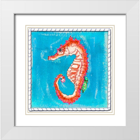 Beach Seahorse White Modern Wood Framed Art Print with Double Matting by Ormsby, Anne