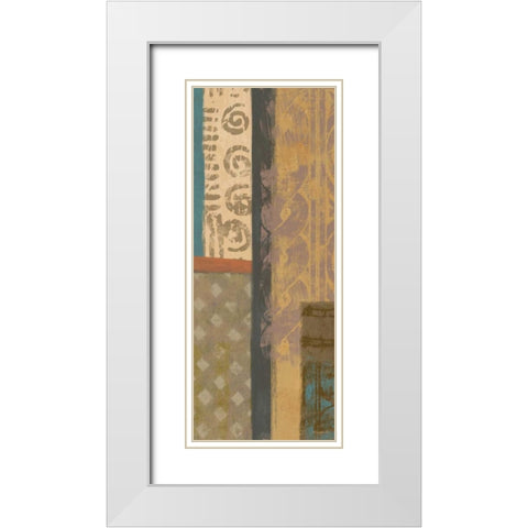 African Panel 1 White Modern Wood Framed Art Print with Double Matting by Saunders, Alonzo